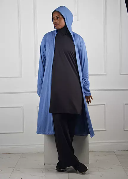 BLUE LYCRA KIMONO