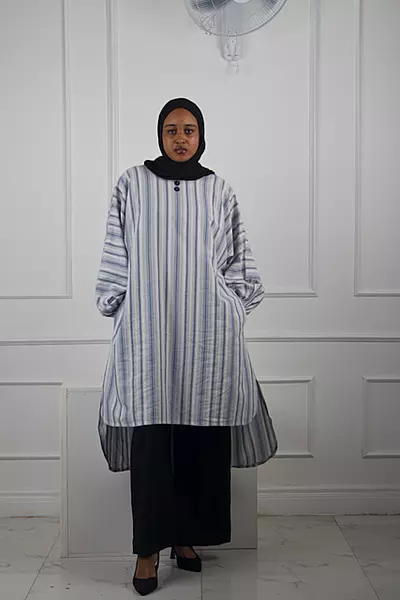 BLUE STRIPED TUNIC TOP