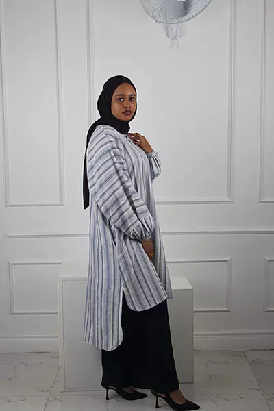 BLUE STRIPED TUNIC TOP