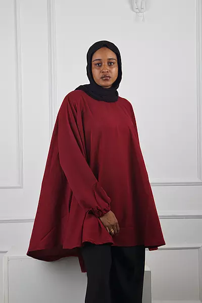 MAROON FLAYED TOP
