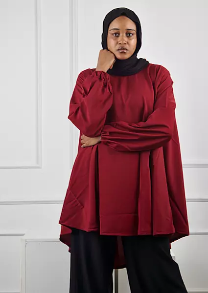 MAROON FLAYED TOP