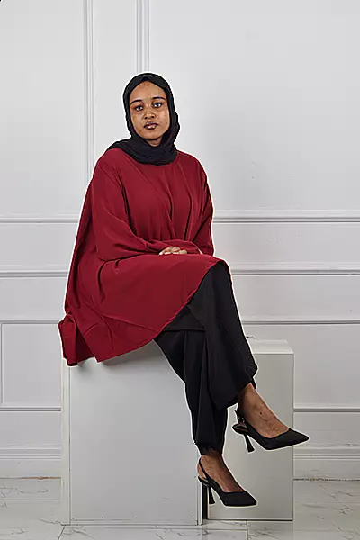 MAROON FLAYED TOP