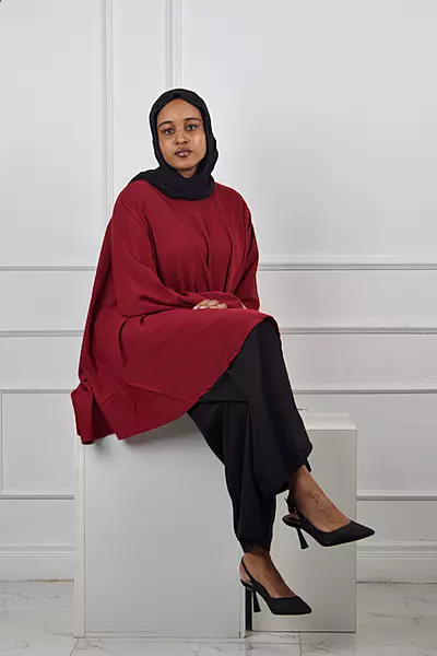 MAROON FLAYED TOP