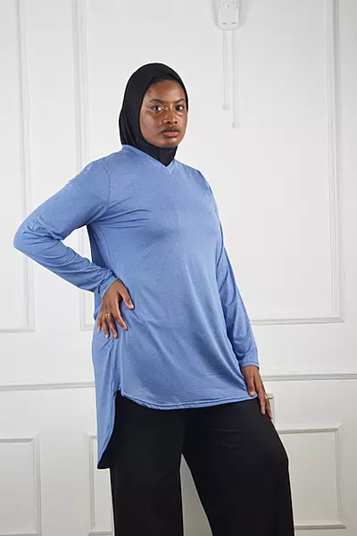 BLUE LYCRA TOP