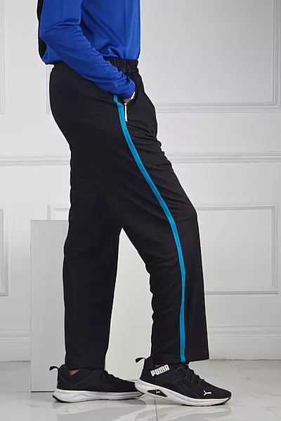 BLACK WITH BLUE LINE TROUSER