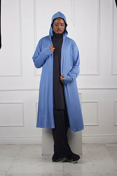 BLUE LYCRA KIMONO