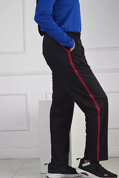 BLACK WITH RED LINE TROUSER