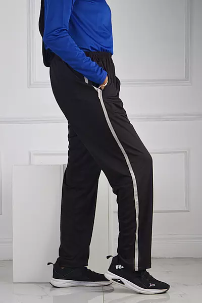 BLACK WITH GREY LINE TROUSER