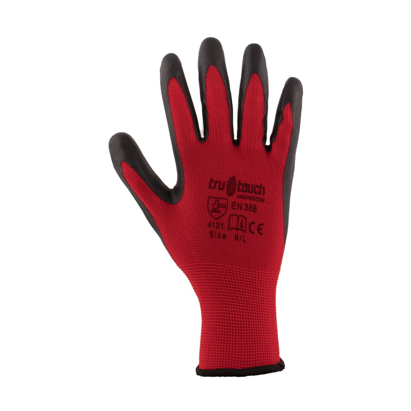 TRU TOUCH RED PU COATED GLOVES