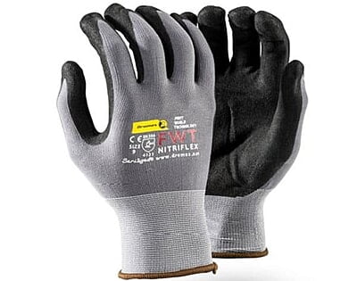 DROMEX NITRIFLEX BLACK SANITIZED NITRILE PALM COATED GLOVE