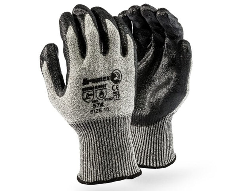 DROMEX TAEKI5 BLACK NITRILE PALM COATED ON GREY