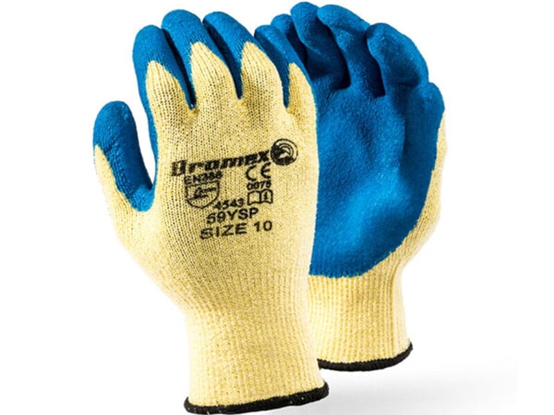 DROMEX CUT5 SEAMLESS KNITWRIST LINER WITH CRINKLE RUBBER PALM COATING