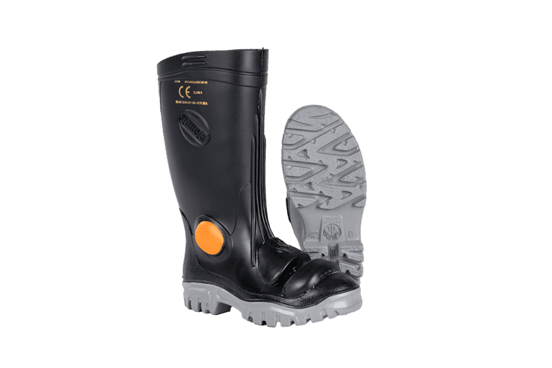 SHOSHOLOZA HEAVY DUTY KNEE LENGTH STC + METAGUARD ORANGE DOT GUMBOOT