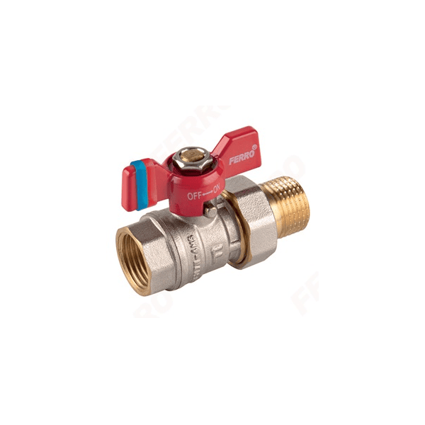 F-COMFORT BUTTERFLY VALVES WITH UNION M-F-3/4"