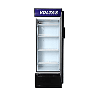 A close-up of the adjustable, heavy-duty shelves inside the spacious Voltas Visi Cooler. A close-up of the adjustable, heavy-duty shelves inside the spacious Voltas Visi Cooler.