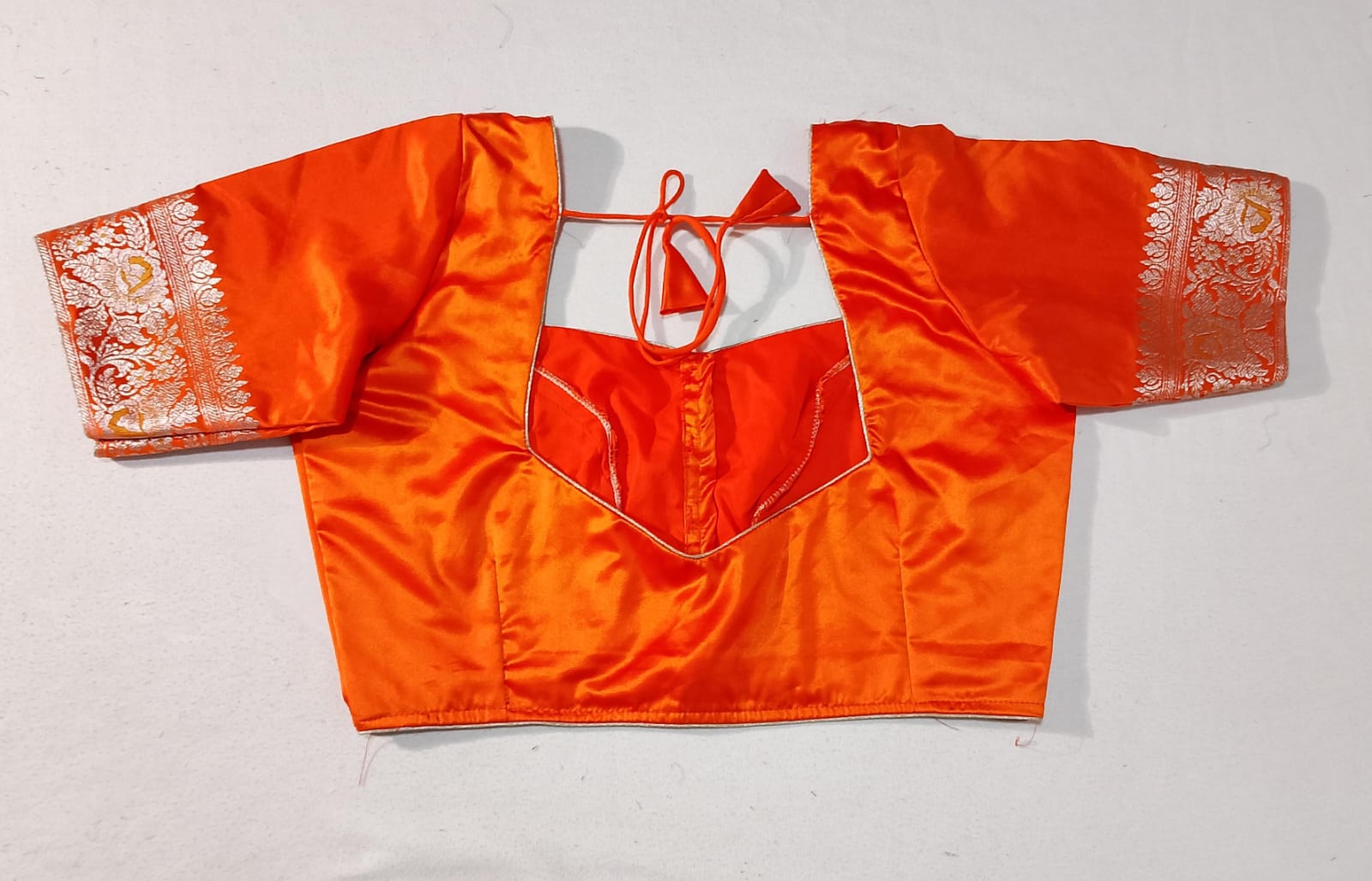 N414: Ready To Ship Beautiful Banarasi Satin Silk Saree With Stitched Blouse