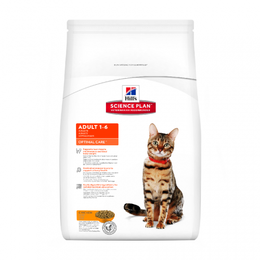 Hills Science Plan Feline Adult Optimal Care w/ Chicken 5KG Hills Science Plan Feline Adult Optimal Care w/ Chicken 5KG