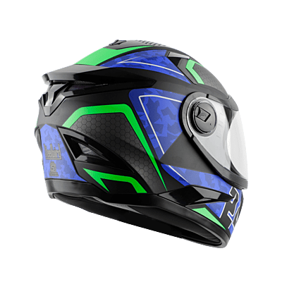 STEELBIRD SBH-17 ROBOT 24 MAT BLACK+BLUE C/V (L)