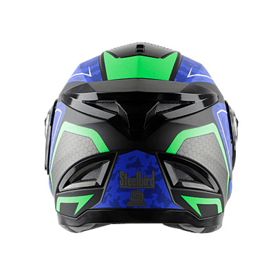 STEELBIRD SBH-17 ROBOT 24 MAT BLACK+BLUE C/V (L)
