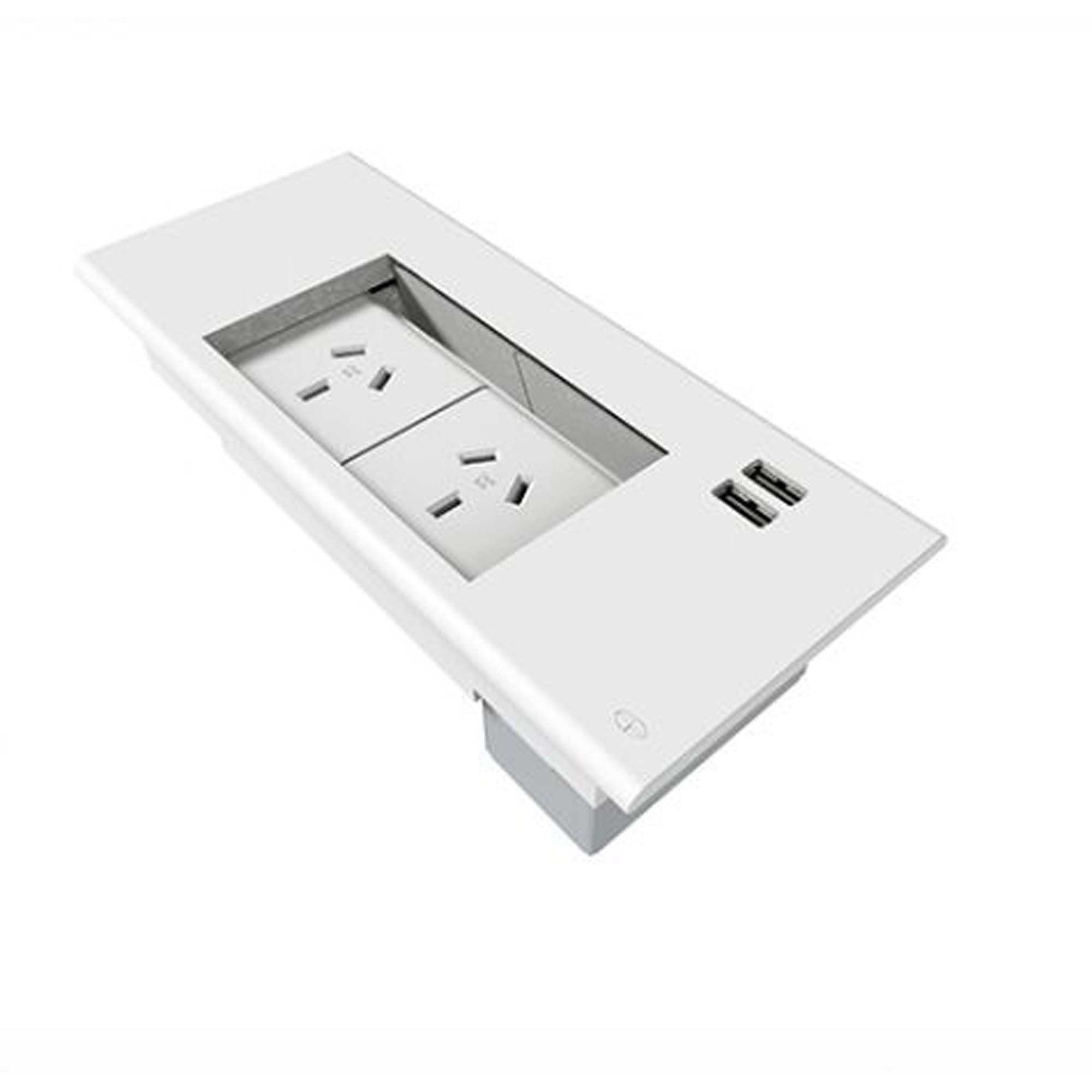 Rapidline Table Surface  Mounted Flip Box  2 GPO + 2 USB White