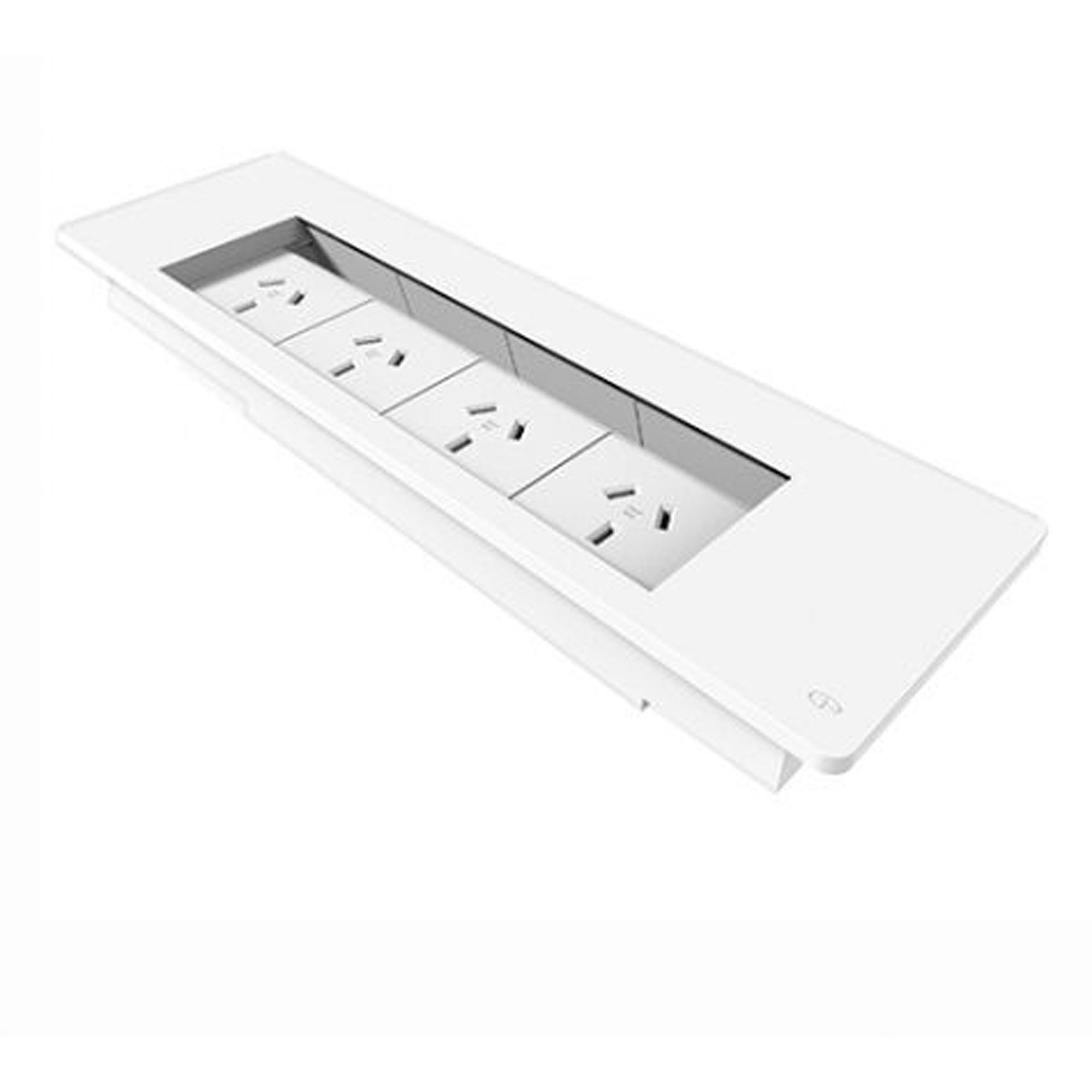 Rapidline Table Surface  Mounted Flip Box  4 GPO White