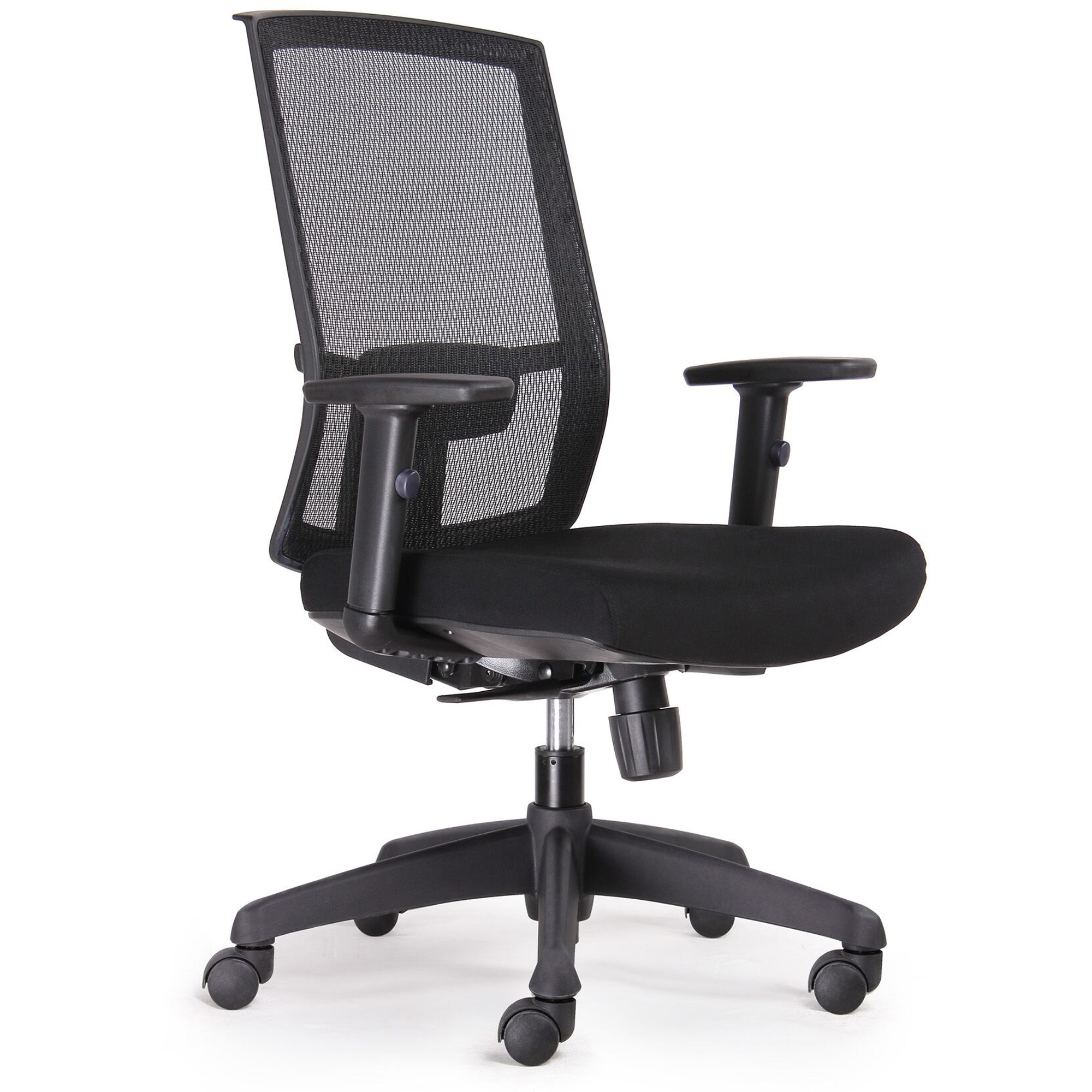 Rapidline Kal Task Chair High Mesh Black Back With Arms Black Fabric Seat