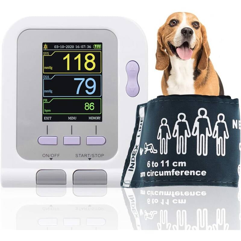 Tonómetro de Monitor de Presión Arterial Automático Esfigmomanómetro Electrónico Veterinario