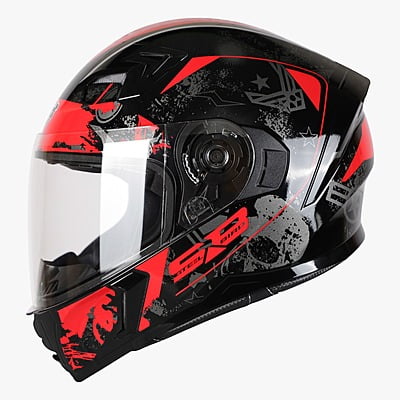 STEELBIRD SBA-21 COMBAT MATT BLACK/RED C/V (M)