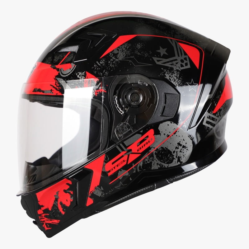 STEELBIRD SBA-21 COMBAT MATT BLACK/RED C/V (M)
