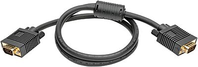 VGA Coax Monitor Cable, High Resolution Cable with RGB Coax HD15 M/M, 3-ft.