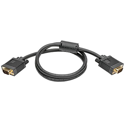 VGA Coax Monitor Cable, High Resolution Cable with RGB Coax HD15 M/M, 3-ft.