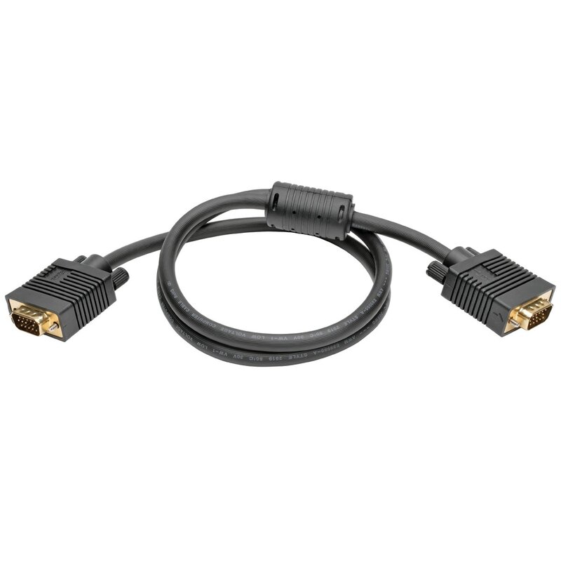 VGA Coax Monitor Cable, High Resolution Cable with RGB Coax HD15 M/M, 3-ft.