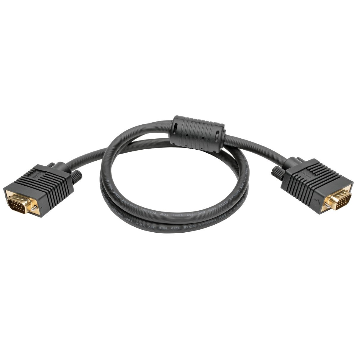 VGA Coax Monitor Cable, High Resolution Cable with RGB Coax HD15 M/M, 3-ft.