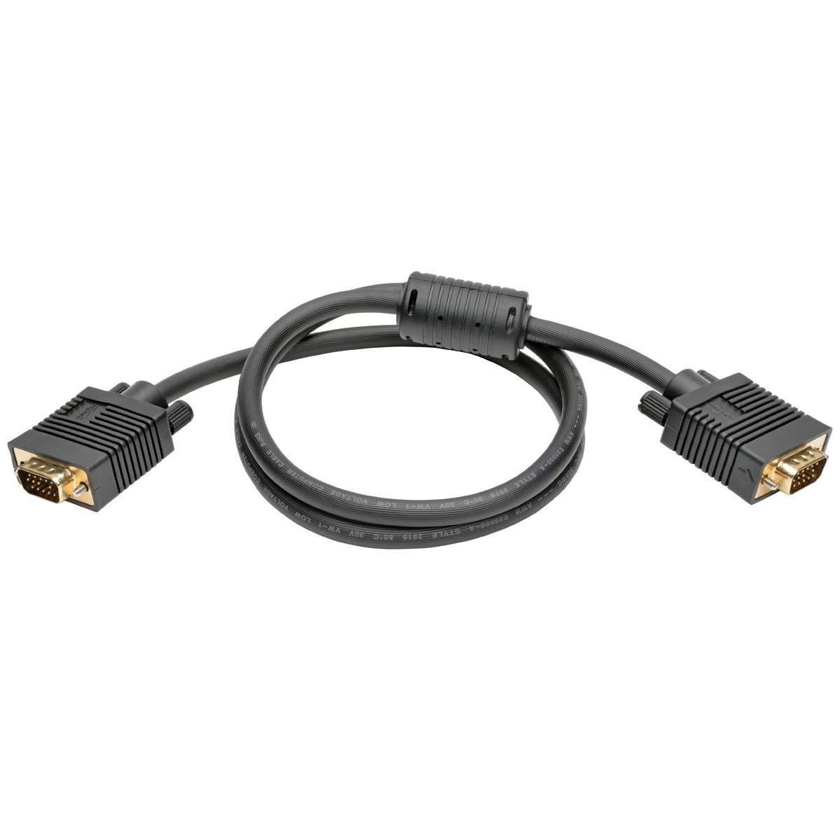 VGA Coax Monitor Cable, High Resolution Cable with RGB Coax HD15 M/M, 3-ft.