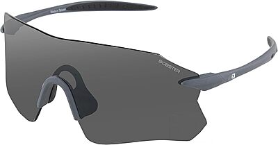 Bobster® Aero Cycling Sunglass Matte Gray Frame, Smoke Silver Mirror Lens