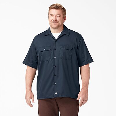 Dickies Men’s Short Sleeve Work Shirt – Durable Twill Button Down