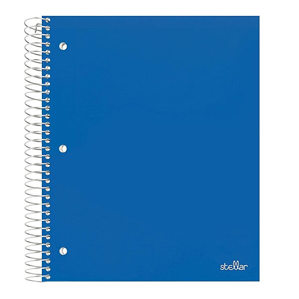 Office Depot® Brand Stellar Poly Notebook, 8 1/2" x 11", 3 Subject, College Ruled, 300 Pages (150 Sheets), Blue