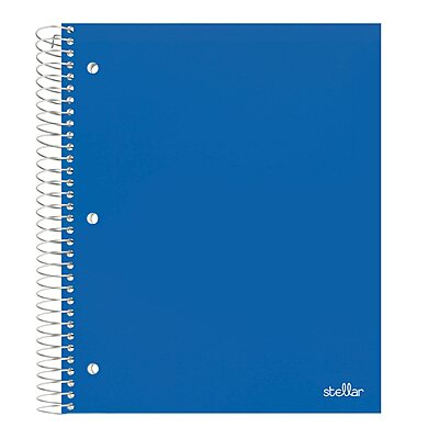 Office Depot® Brand Stellar Poly Notebook, 8 1/2" x 11", 3 Subject, College Ruled, 300 Pages (150 Sheets), Blue