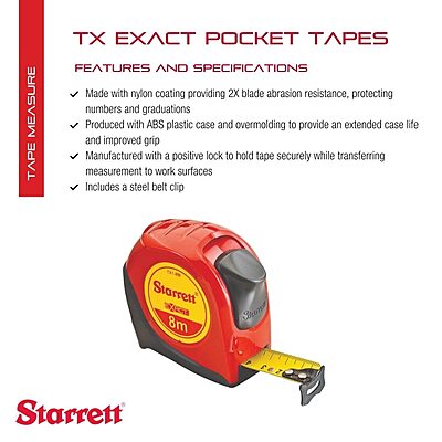 L.S. STARRETT Exact Retractable Pocket Tape Measure