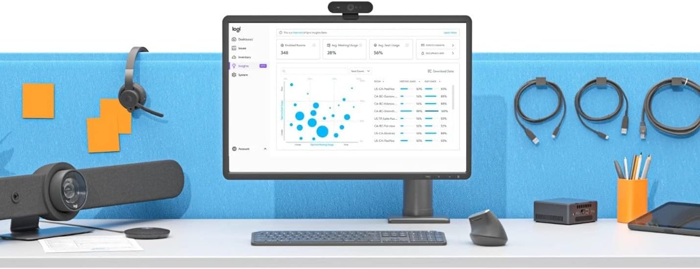 Logitech Rally Bar All-in-One Video Bar for Medium and Large Rooms, Graphite