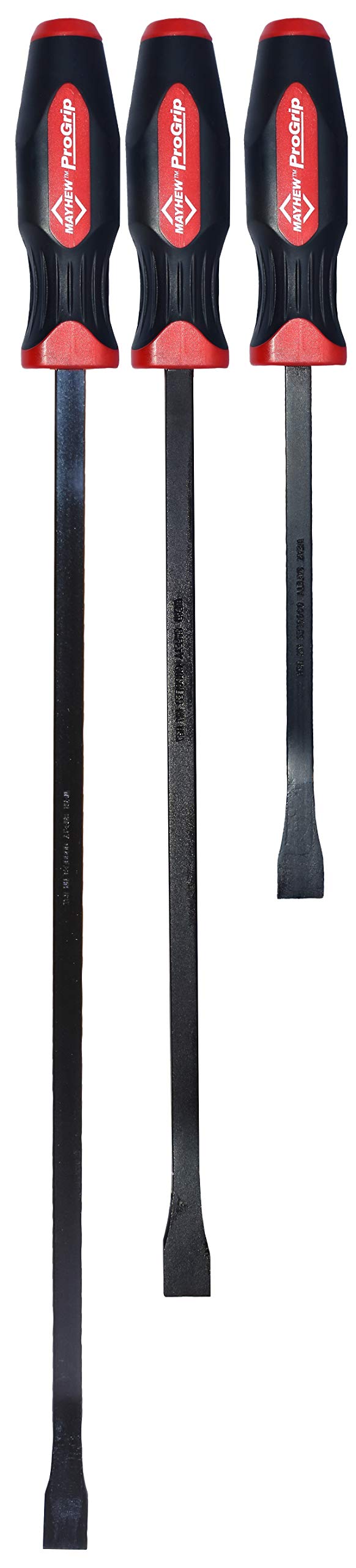 Mayhew Tools 61350 ProGrip Curved Pry Bar Set, 3-Piece, Black Oxide Finish 3-Piece Set