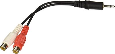 C2G Legrand 3.5mm Stereo Male to RCA Stereo Female, Stereo Audio Extension Cable, 6 Inch