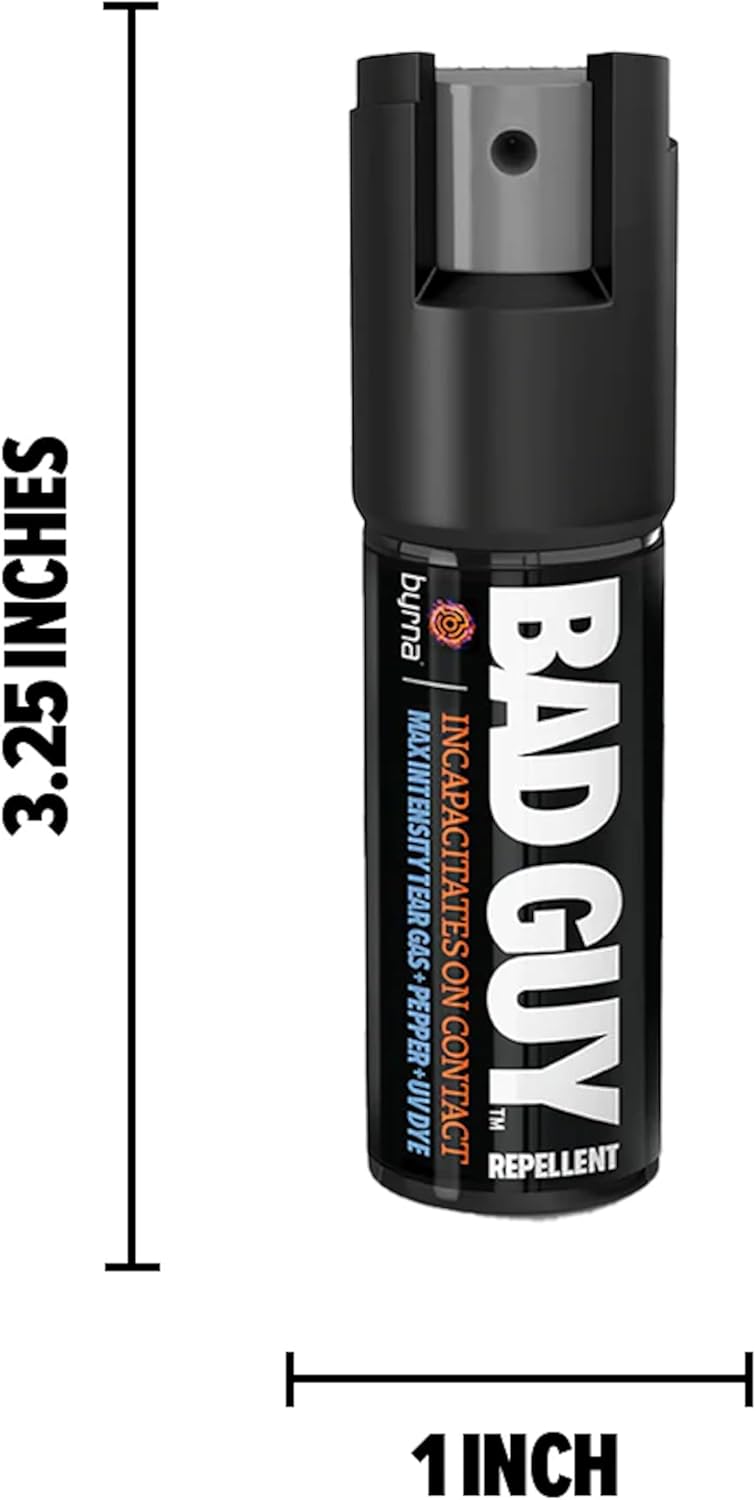 BYRNA BGR MAX Pepper Spray + Tear Gas | Attacker Tracker UV Dye | Military Strength Self-Defense Stream Spray