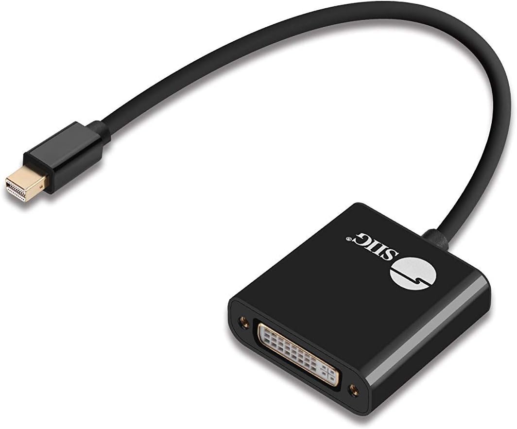 SIIG Mini DisplayPort to DVI Active Adapter - 4K @30Hz Mini DP to DVI-D Single Link Thunderbolt 2 Eyefinity Compatible