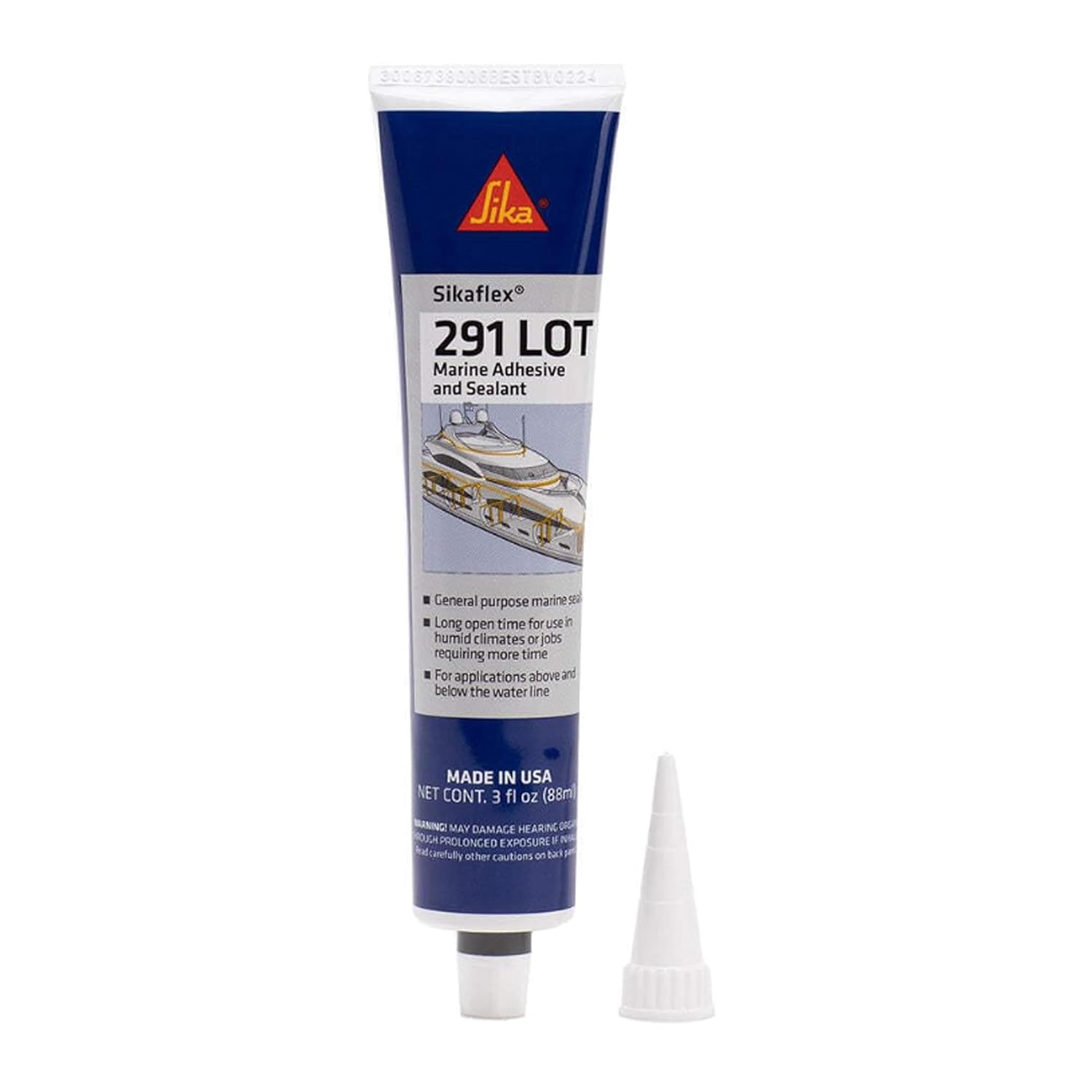 Sikaflex-291 LOT White, General All-Purpose Fast Cure Marine Adhesive and Sealant. Polyurethane Sealant for Boats