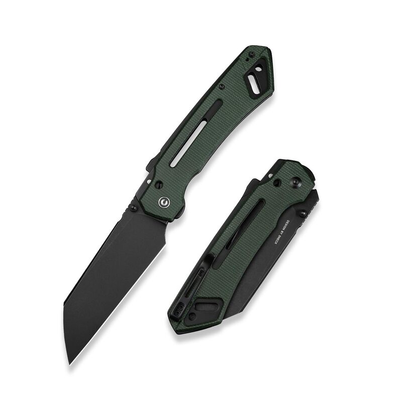 CIVIVI Buster FG Larger Pocket Knife, Superlock Folding Knife for Men Women with 4.2 in Nitro-V Blade Micarta Handle, Designed by Snecx Tan C24052-3 (Green)
