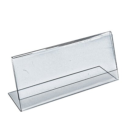 Azar Displays Acrylic L-Shaped Sign Holders, Clear - Pack of 10