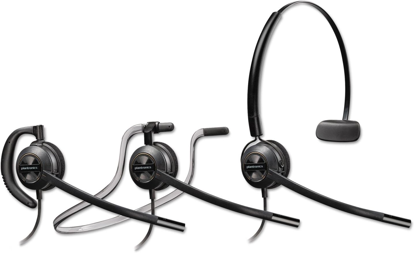 Plantronics - EncorePro HW540 Convertible Headset - Wired (3 wearing styles) - Black