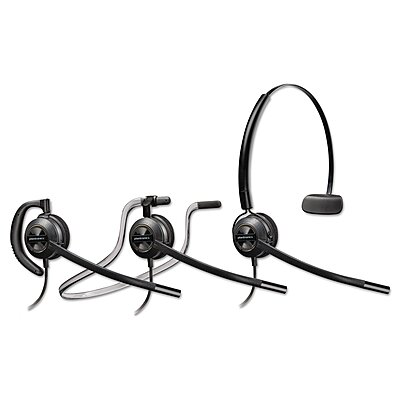 Plantronics - EncorePro HW540 Convertible Headset - Wired (3 wearing styles) - Black