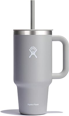 Hydro Flask Travel Tumbler with Handle, Lid and Straw - Insulated Stainless Steel